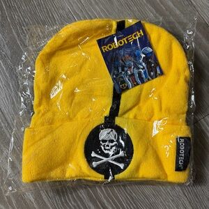 Robotech Yellow Beanie with Skull Design